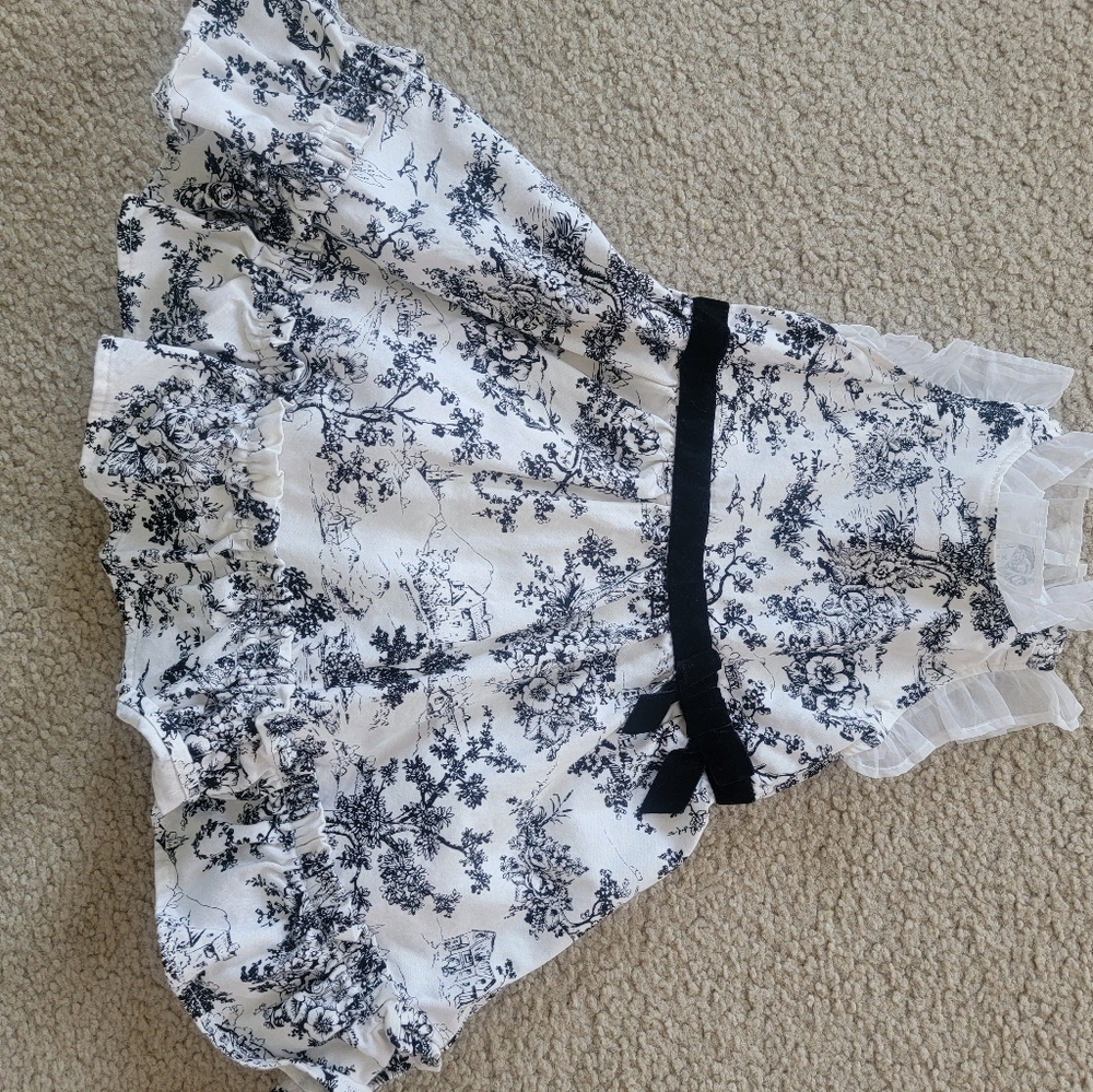 Janie and Jack Black and White Toile Dress